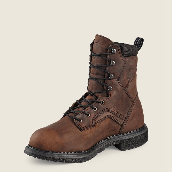 Red Wing Safety Boots Supersole® - 8-inch Waterproof Toe Metguard - Brown - Mens PLQ583672